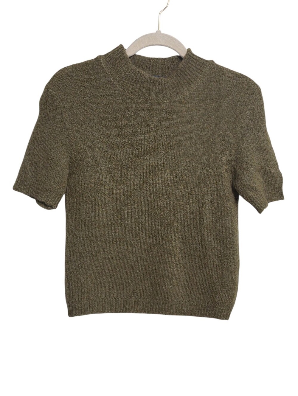 Vintage 90s Wool Bleend Green Top S Minimalist Grunge Academia Granola Indie